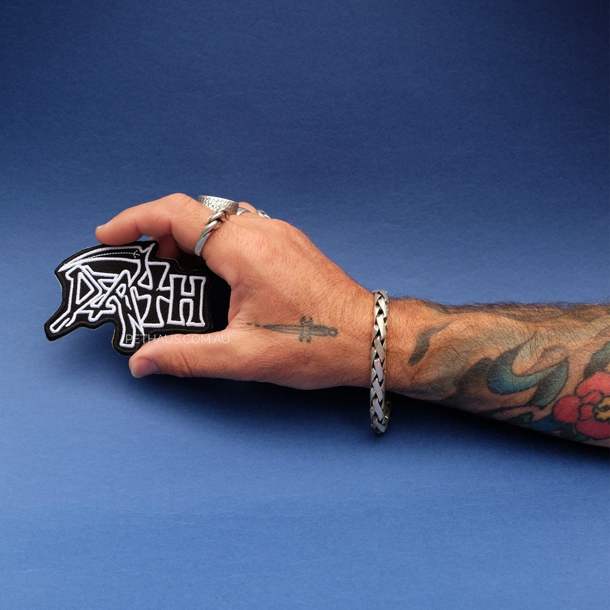 Death embroidered patch, Death band patch, death metal patch, patch for dog vest