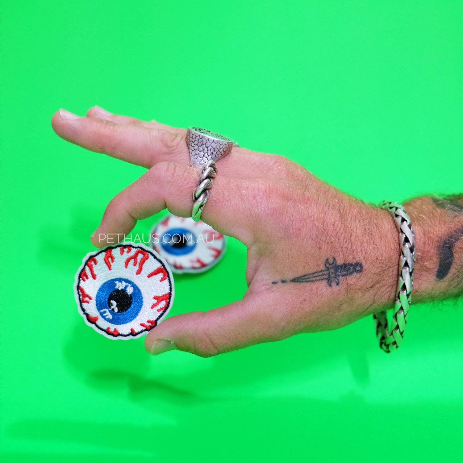 eyeball patch, creepy eyeballs, cool patch, dog patch