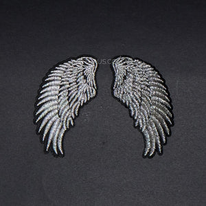 Wings Patch, silver wings patch, dog patch, cool patch, wing patch, angel patch, fallen angel patch