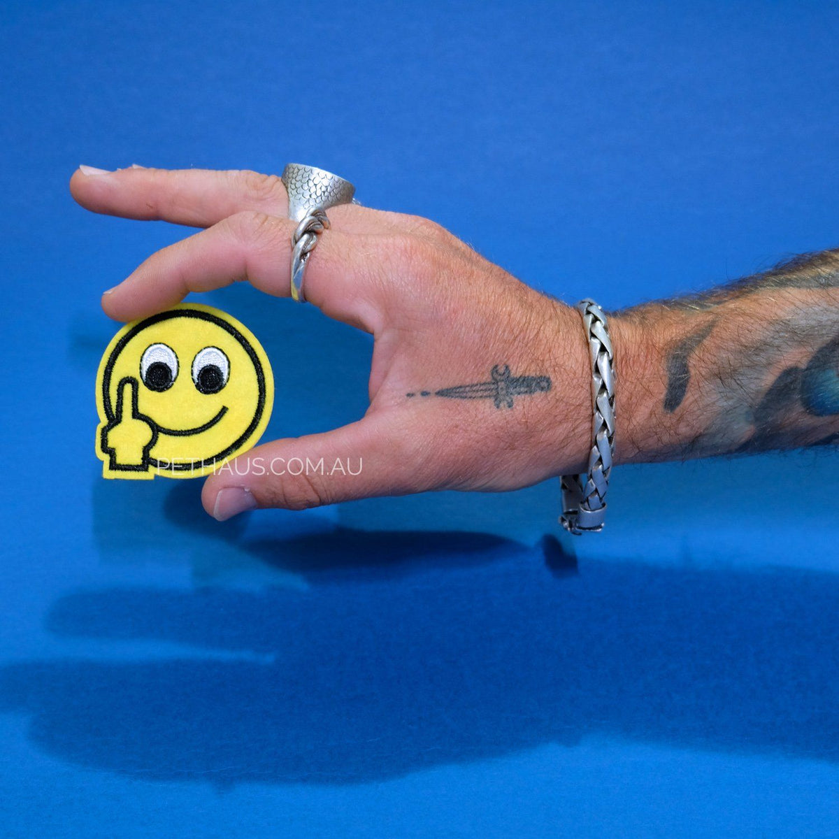 Fuck you smiley face embroidered patch, Zero fucks patch, cool patch