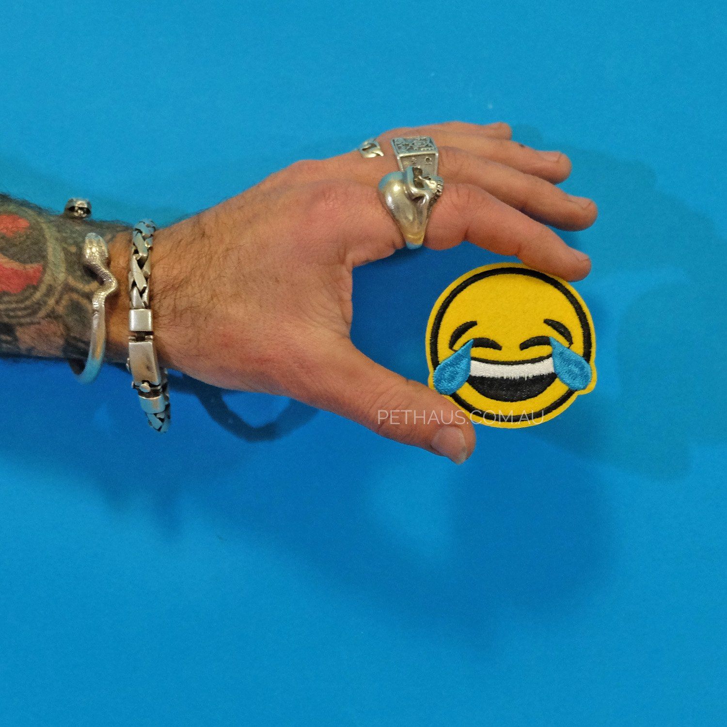 laughing patch, happy patch, smiley face patch