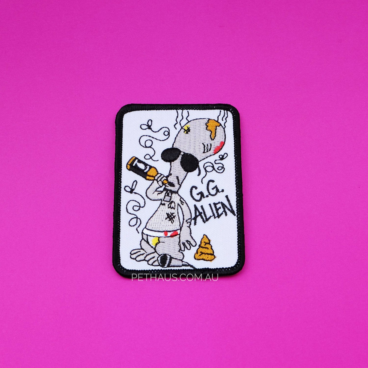 GG ALIEN PATCH, GG ALLIN PATCH,THRILLHAUS PATCH, PUNK ROCK PATCH, ROGER THE ALIEN PATCH, patch for dog vest 