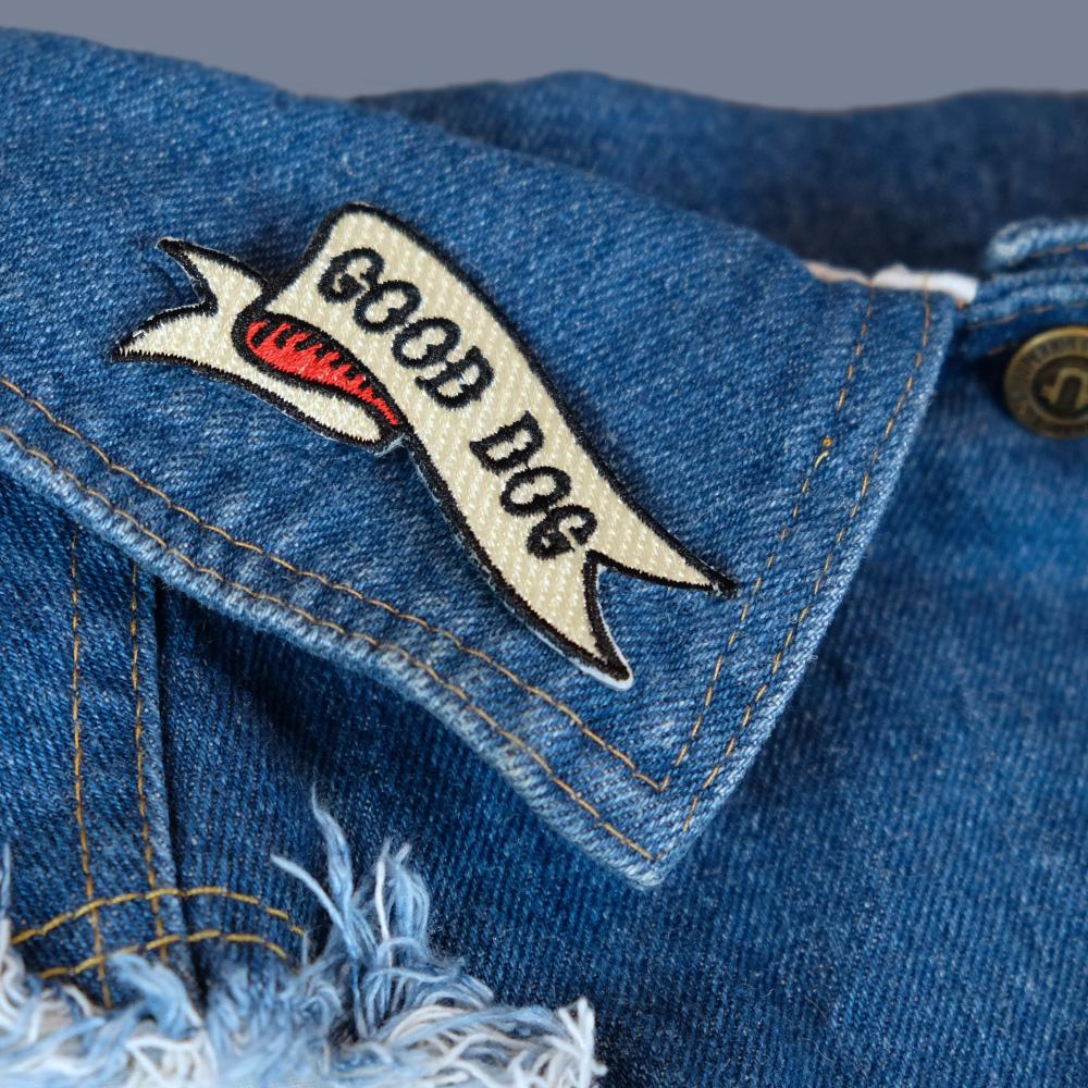 Good dog embroidered patch, patch for dog vest, dog patch, good dog, Pethaus, dog denim