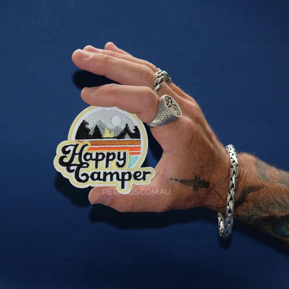 Happy camper patch, camping patch, outdoors patch, retro patch, pethaus