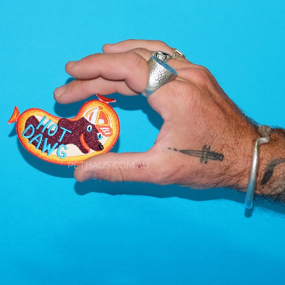 Hot Dog Patch, Sausage Dog Patch, Hawt Dog Patch, Dachshund Patch, Dog Patch, Pethaus