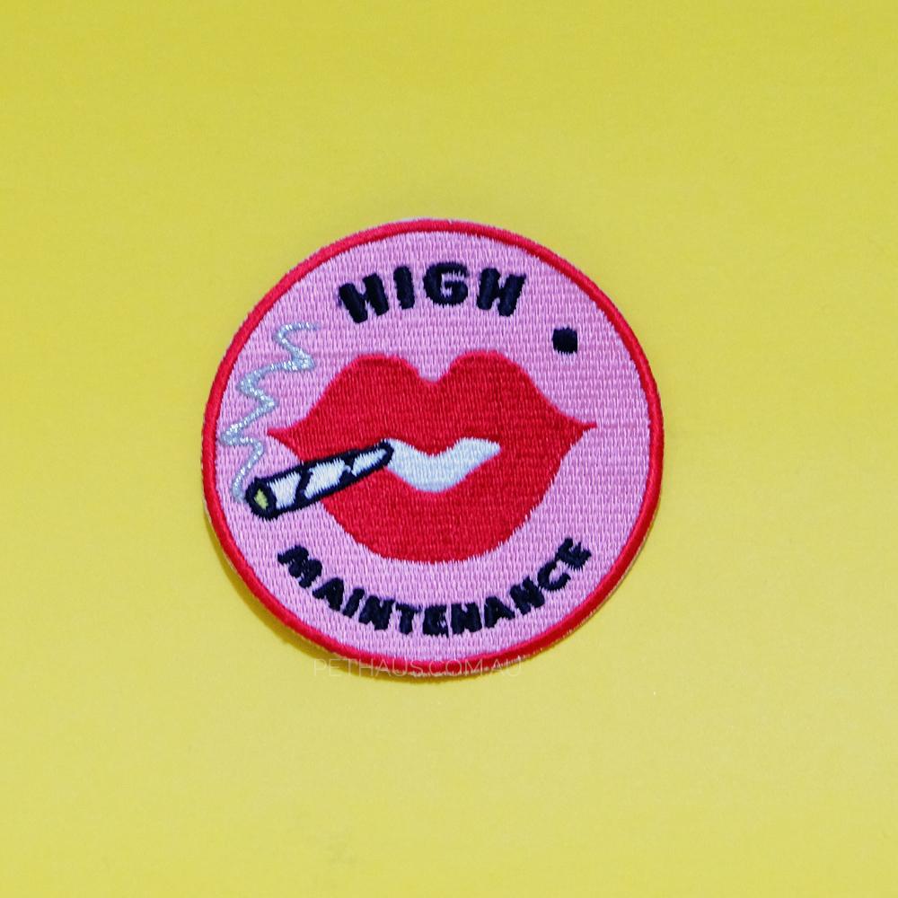 high maintenance patch, Masons of Kenya patch, lips patch, Marijuana patch, get high patch