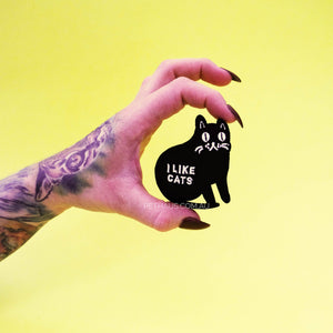 I like cats embroidered patch, cat lovers patch, black cat patch