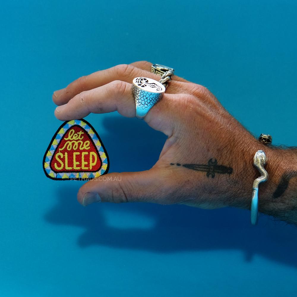 Let me sleep patch, sleep embroidered patch, dog patch, funny patch, Pethaus, bandana patch