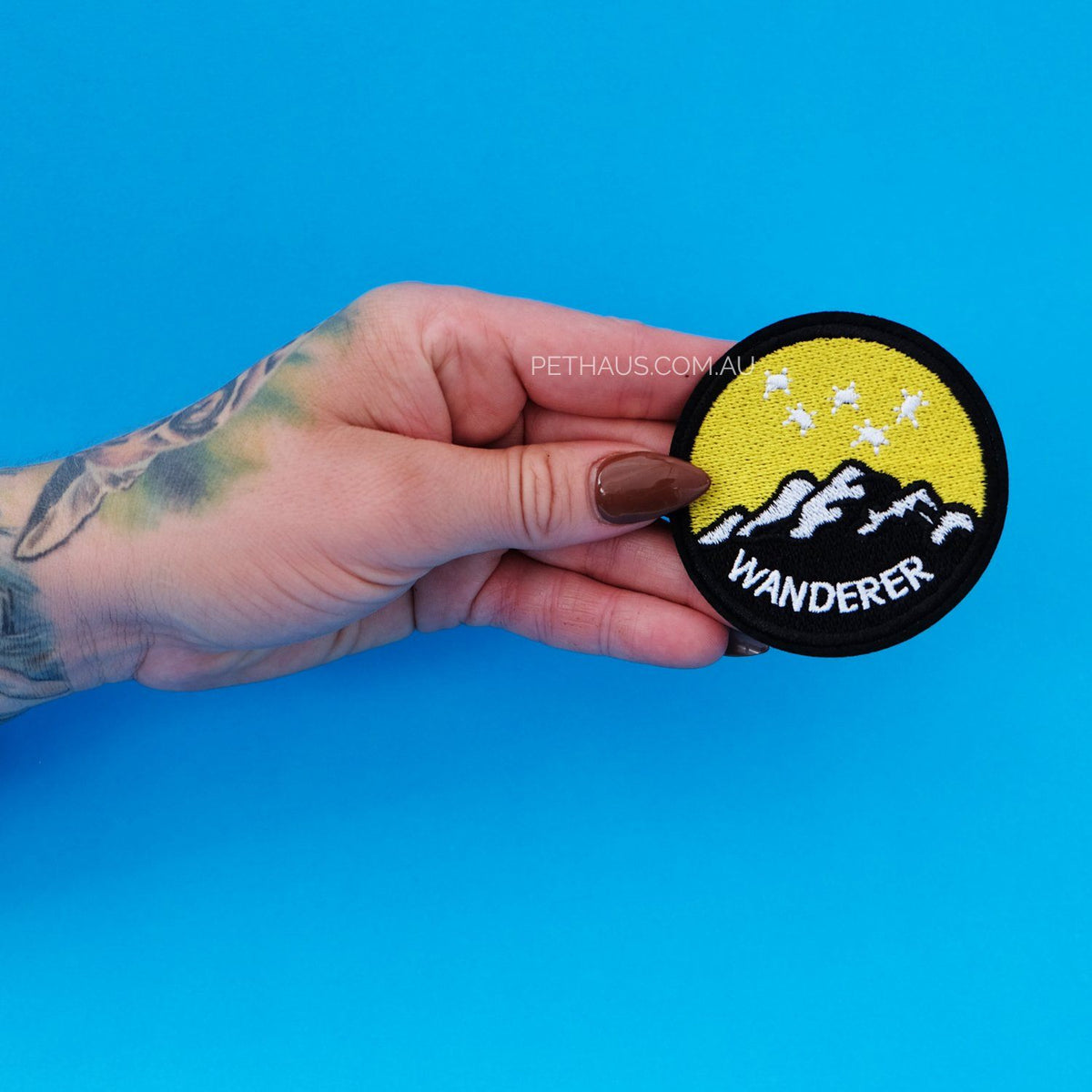 Wanderer embroidered patch, explorer patch, cool patch