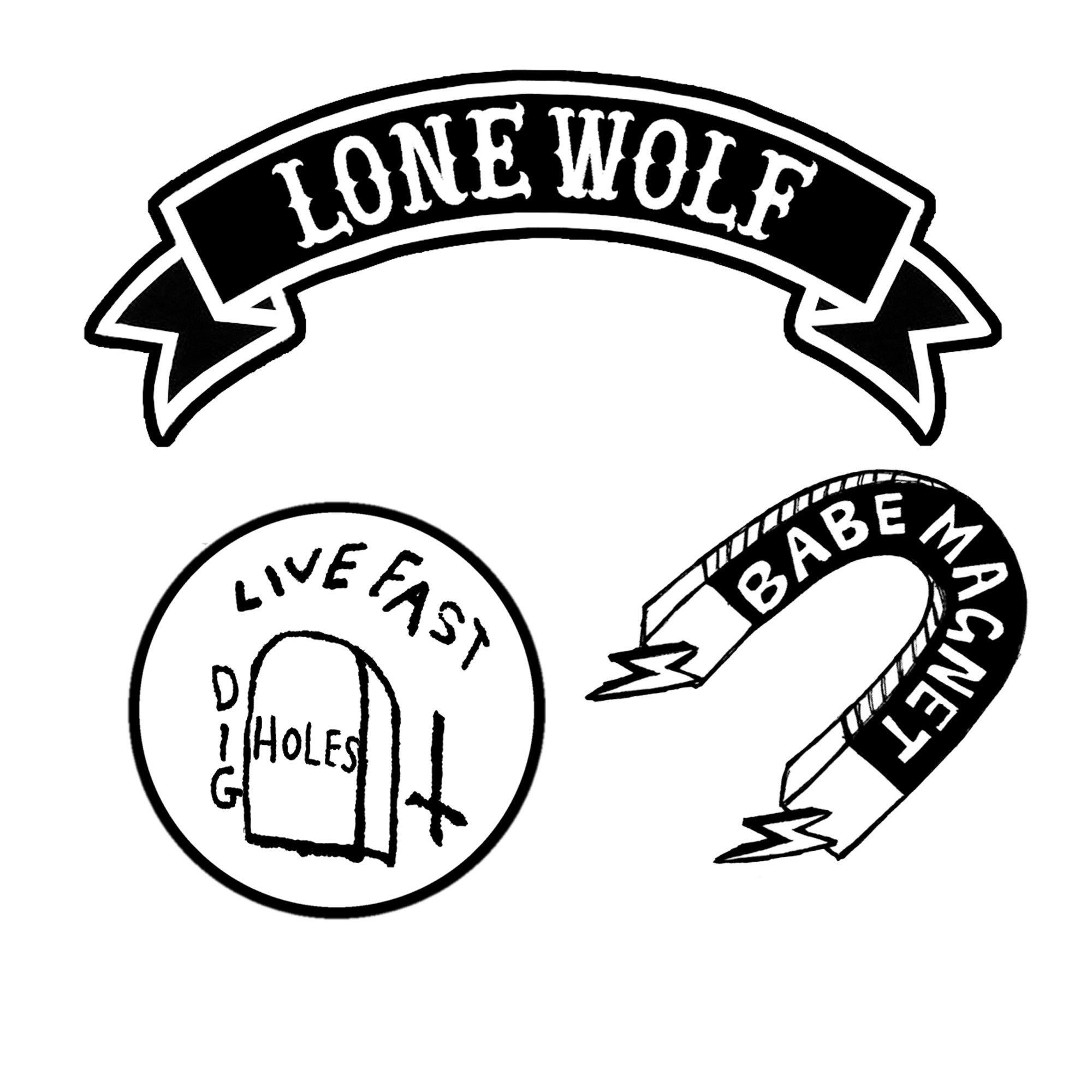 Lonewolf Embroidered patch set by Pethaus