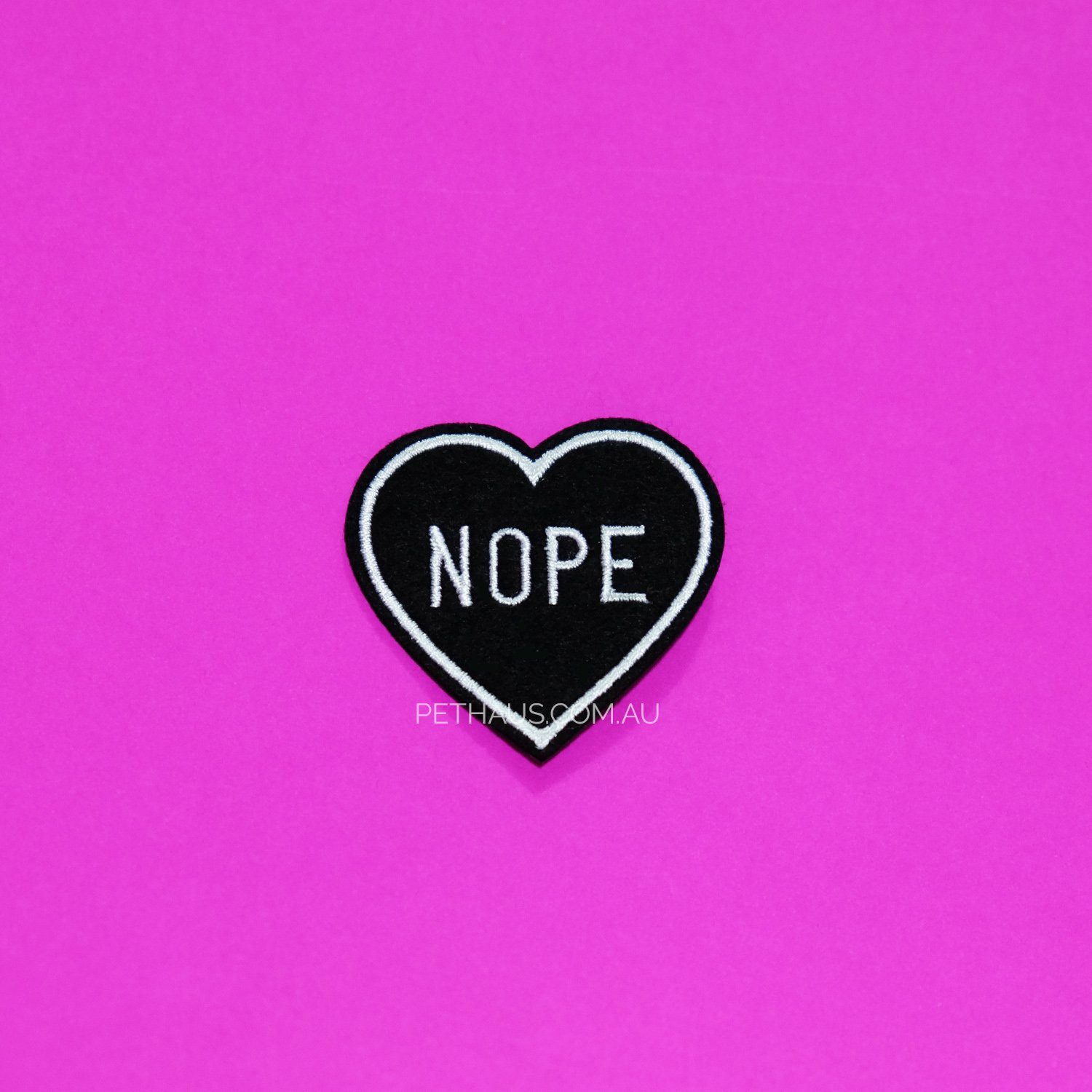 Nope heart patch, black heart patch 