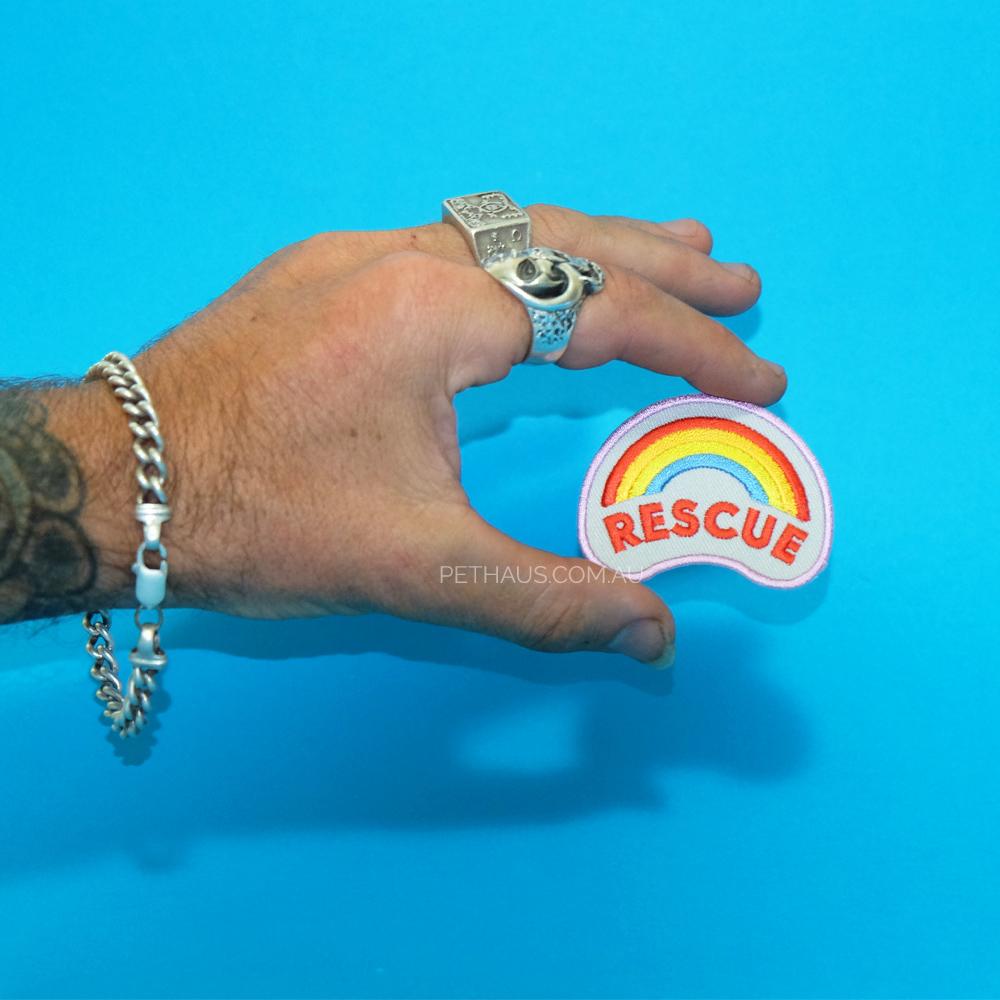 rescue dog patch, rescue patch, scouts honour patch, pethaus, patch for dog, dog patch, rainbow patch