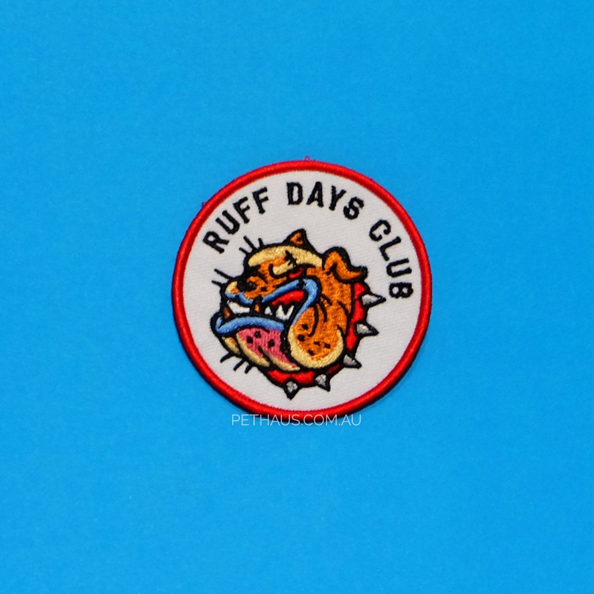ruff days club patch, dog patch, bulldog patch, cool patch