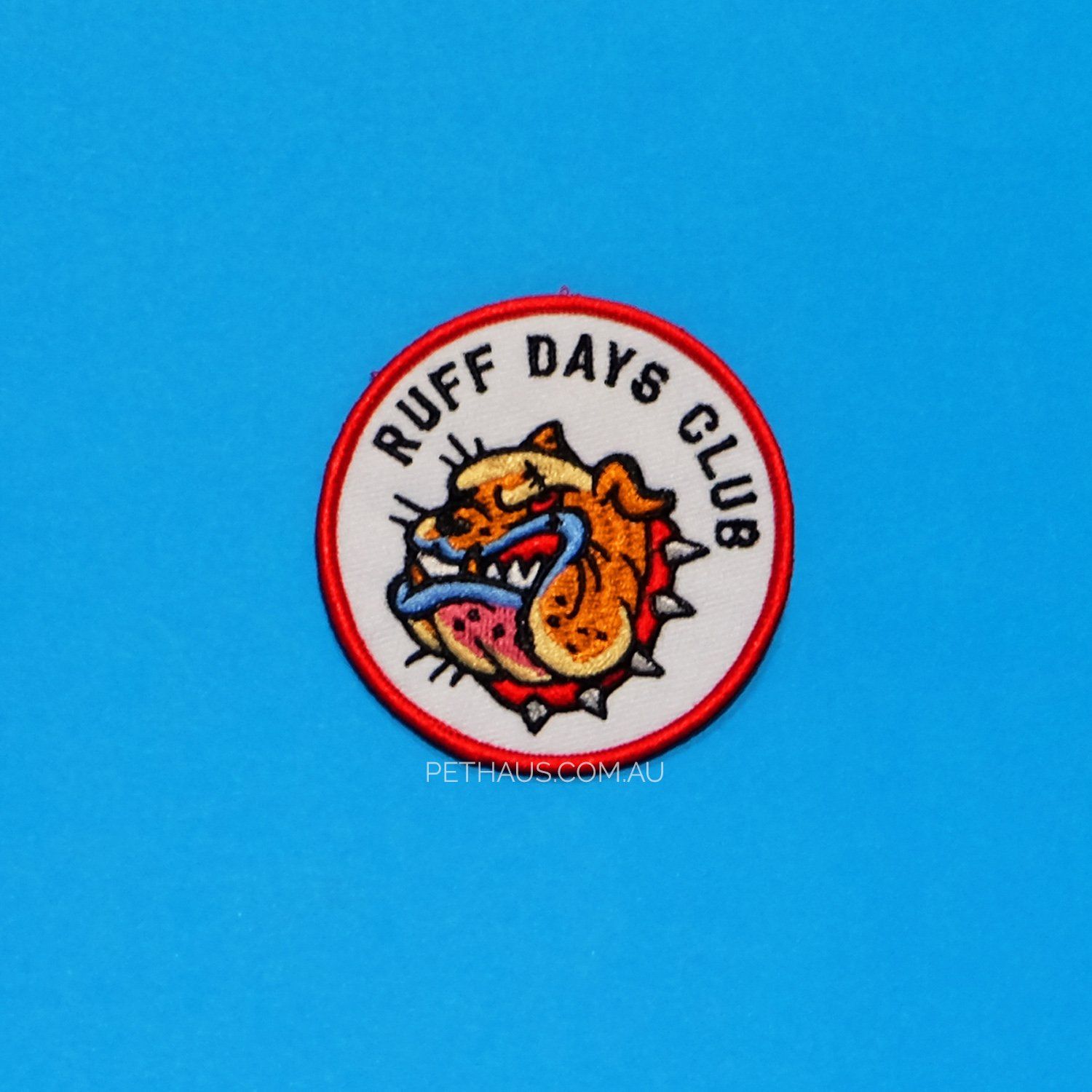 ruff days club patch, dog patch, bulldog patch, cool patch