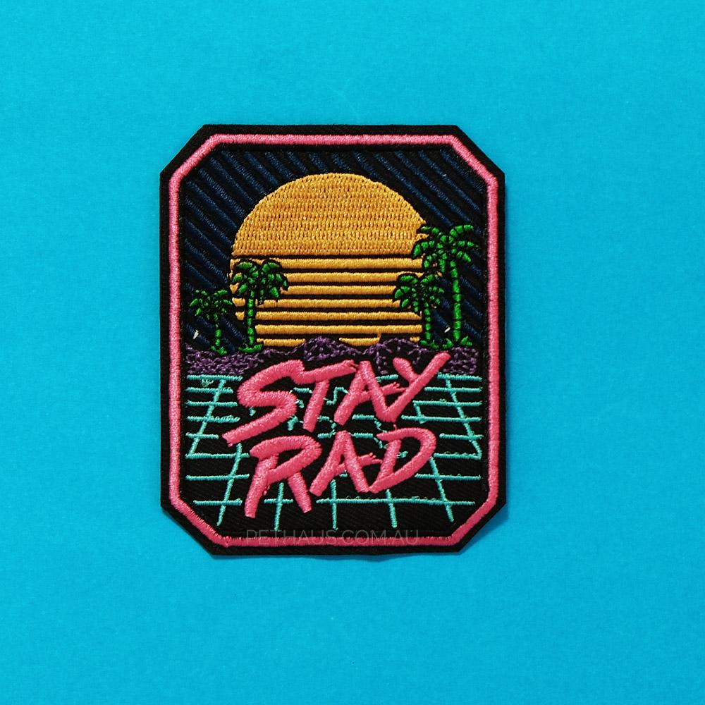 stay rad patch, 80's patch, dog patch, pethaus