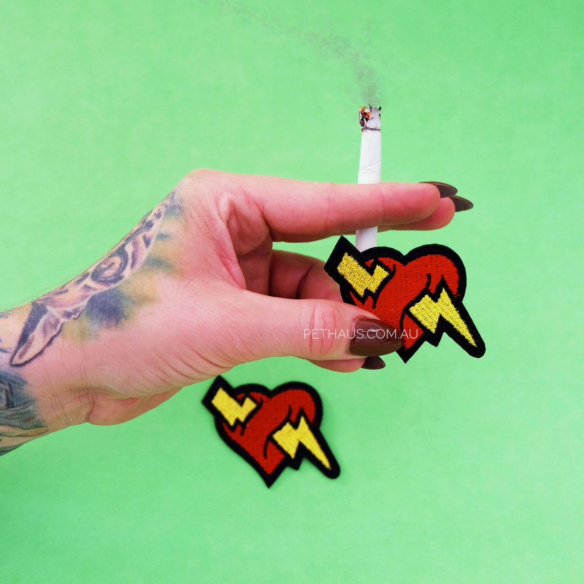 Heart Lightning bolt patch, heart patch