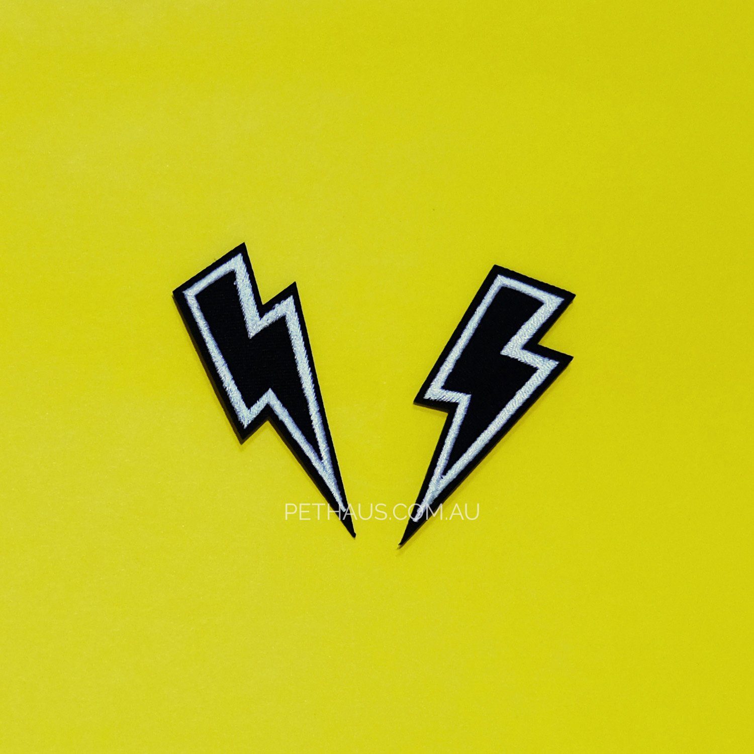 lightning bolt patch, cool patch, dog patch, black bolt patch