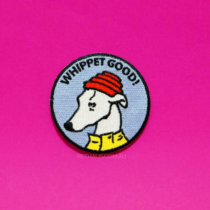 Whippet patch, Whippet good patch, devo patch, dog lover patch,Masons of Kenya 