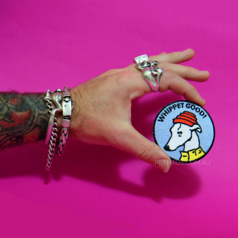 Whippet patch, Whippet good patch, devo patch, dog lover patch,Masons of Kenya 