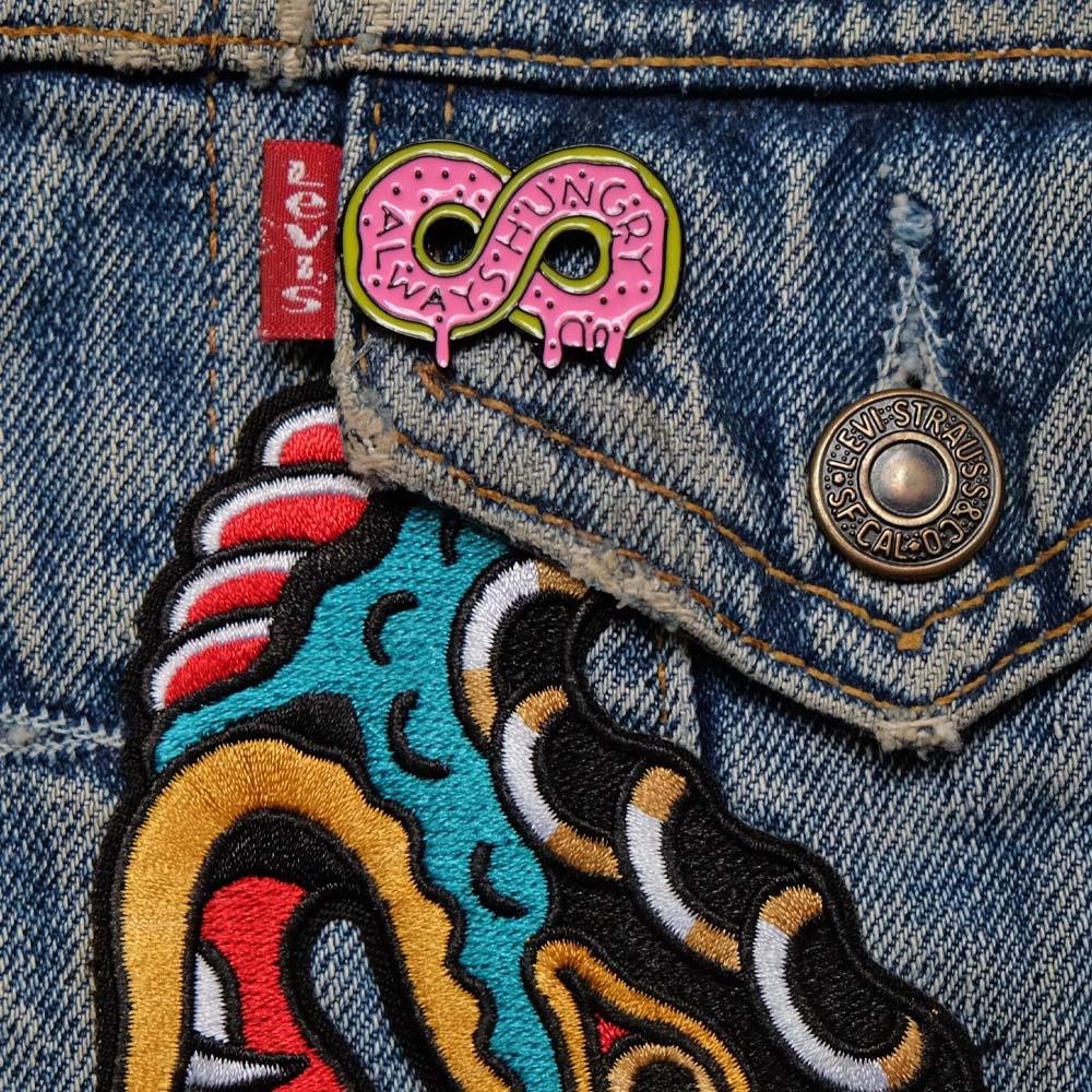 Always hungry enamel pin, food lovers pin, dog pin, pethaus