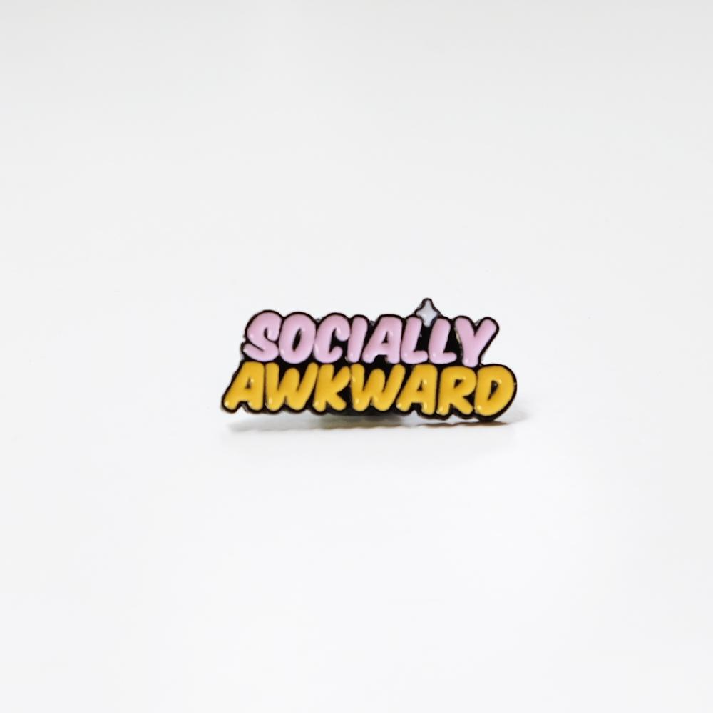 socially awkward enamel pin, dog pin, pethaus, funny enamel pin,