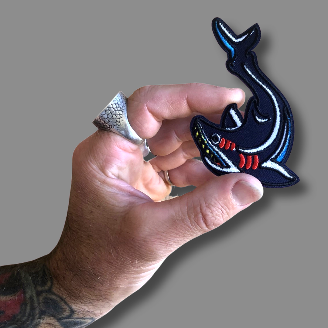 shark patch, bullterrier patch, shark tattoo patch 