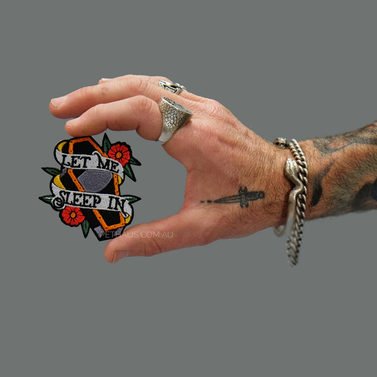 let me sleep in patch, coffin patch, sleep patch, tattoo patch, rockabilly patch , patch for dog, pethaus