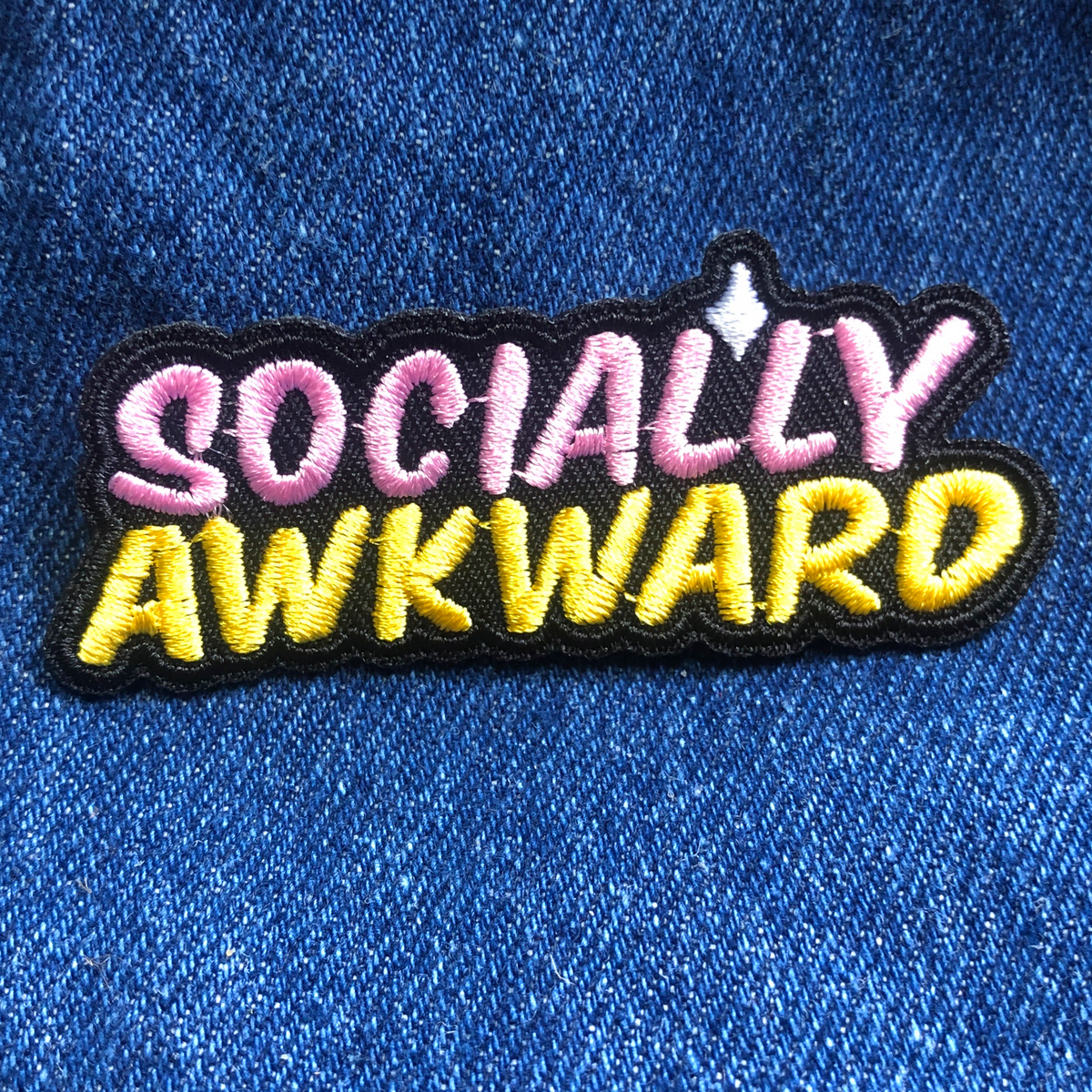 socially awkward patch, cool patch, funny patch, patch for dog