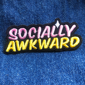 socially awkward patch, cool patch, funny patch, patch for dog