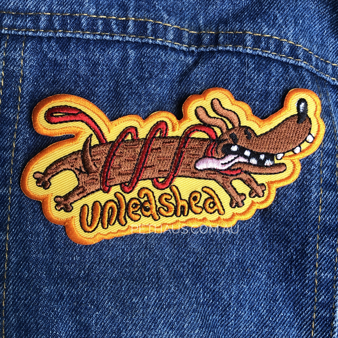 unleashed dog patch by Ginger Taylor and Pethaus, sausage dog patch