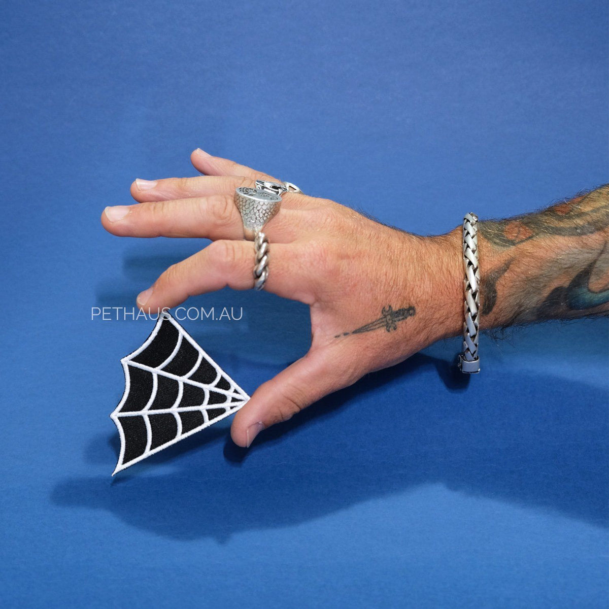 web patch, spider web embroidered patch, cool patch